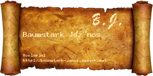 Baumstark János névjegykártya